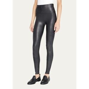 Spanx Ready To Wow Faux Leather Ankle Leggings Black Womens Size Small